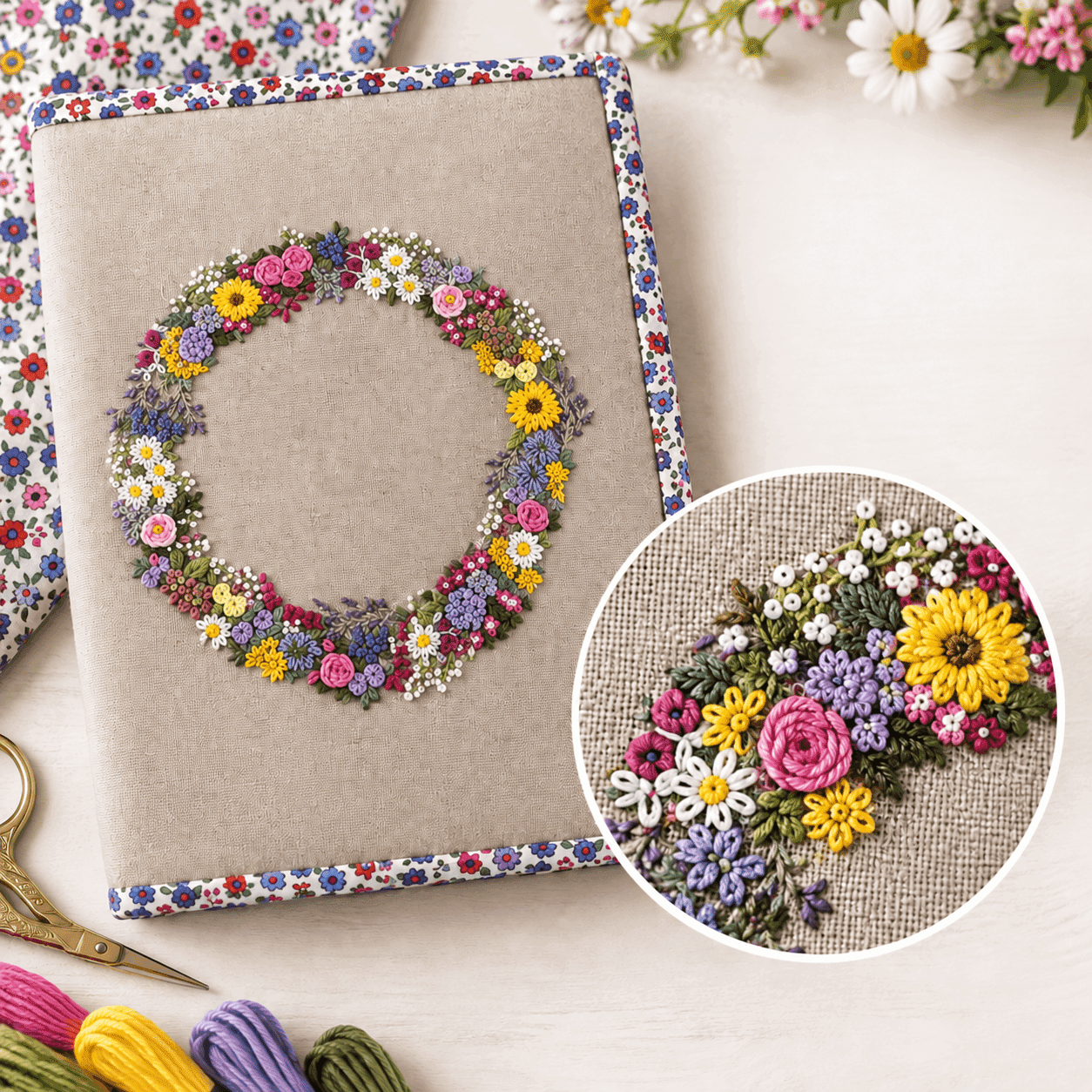 Advanced Embroidery Course embroidered keepsake book