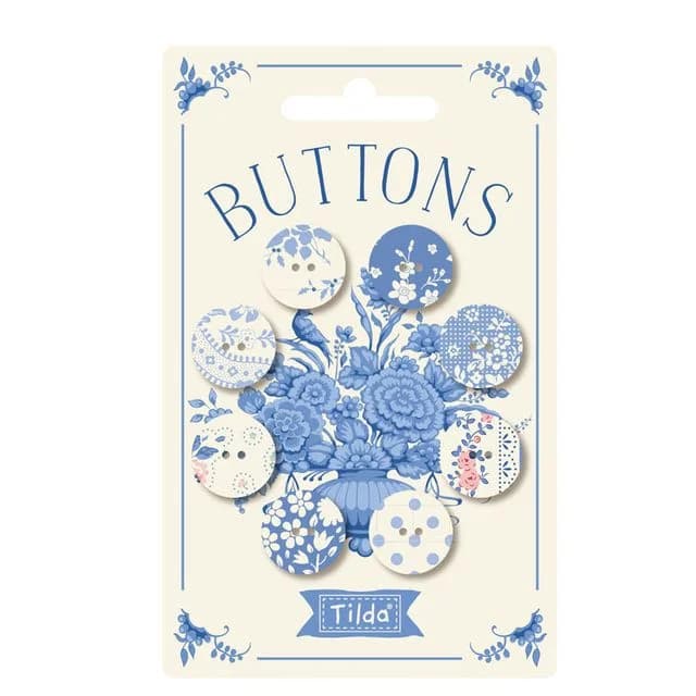 Tilda - Something Blue - Button Light 16mm/20mm Pack of 8 - Image 1
