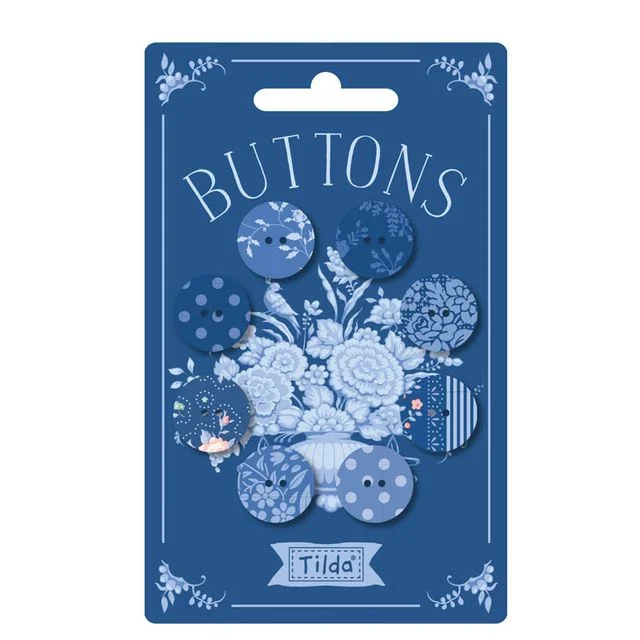 Tilda - Something Blue - Buttons Dark Pack of 8 - Image 1